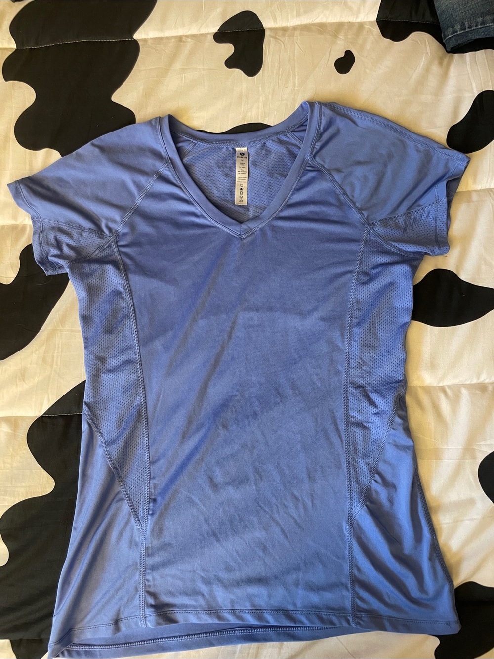 Velocity Short Sleeve V-Neck Top - Periwinkle Blue